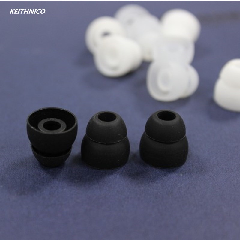 Silicone Ear Tip Replacement - 8 Pcs Silicone Earbud Tips, Double