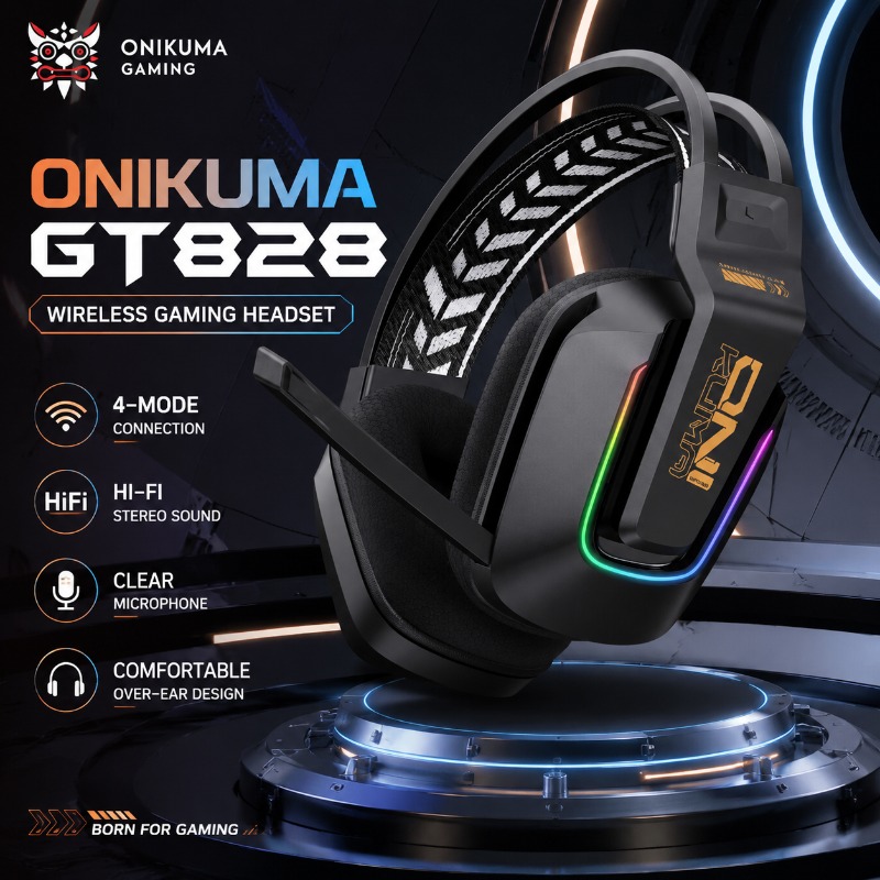 Audiophile Headphone Wired - ONIKUMA GT828 Gaming Headset 4 Mode