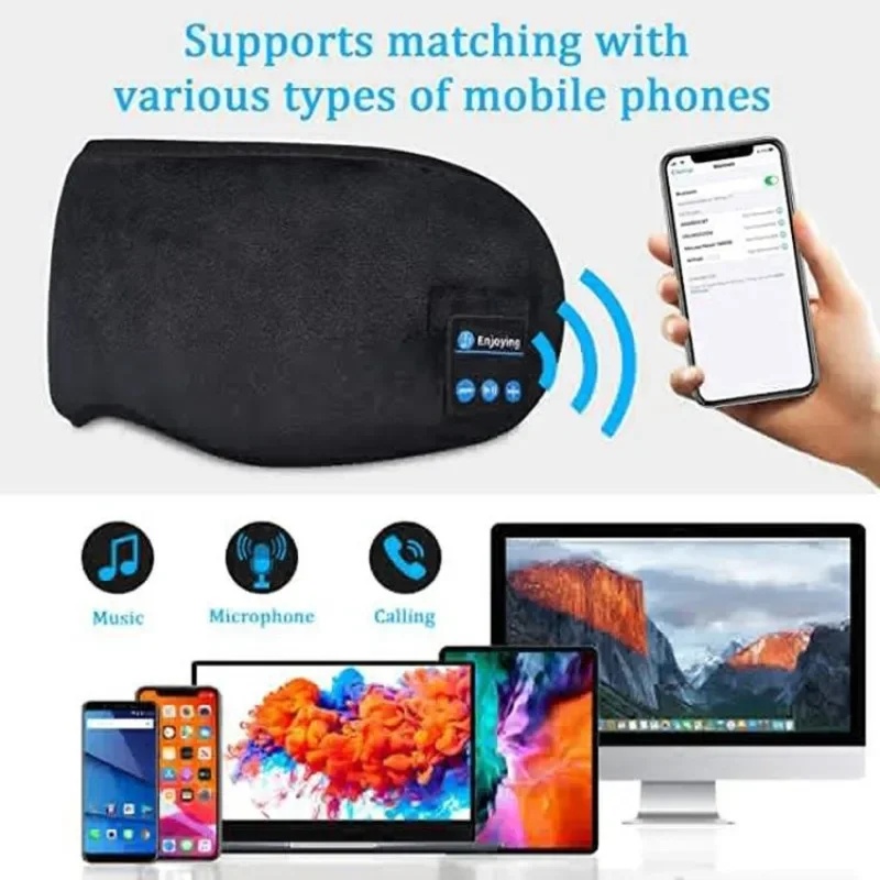 3D Eye Mask Bluetooth Headphon - Bluetooth Headset On Ear ulasan dan harga