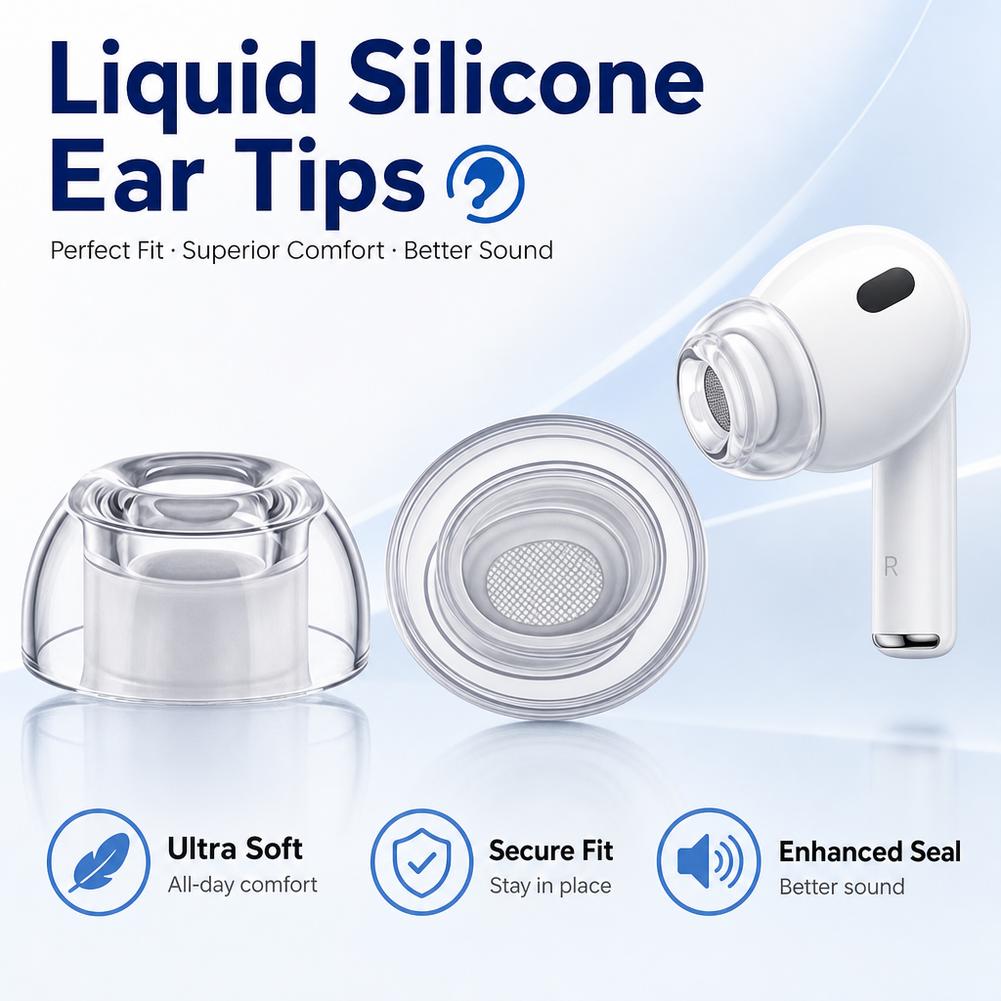 1/2/3Pairs Clear Liquid Silico - Silicone Ear Tip Replacement ulasan dan harga