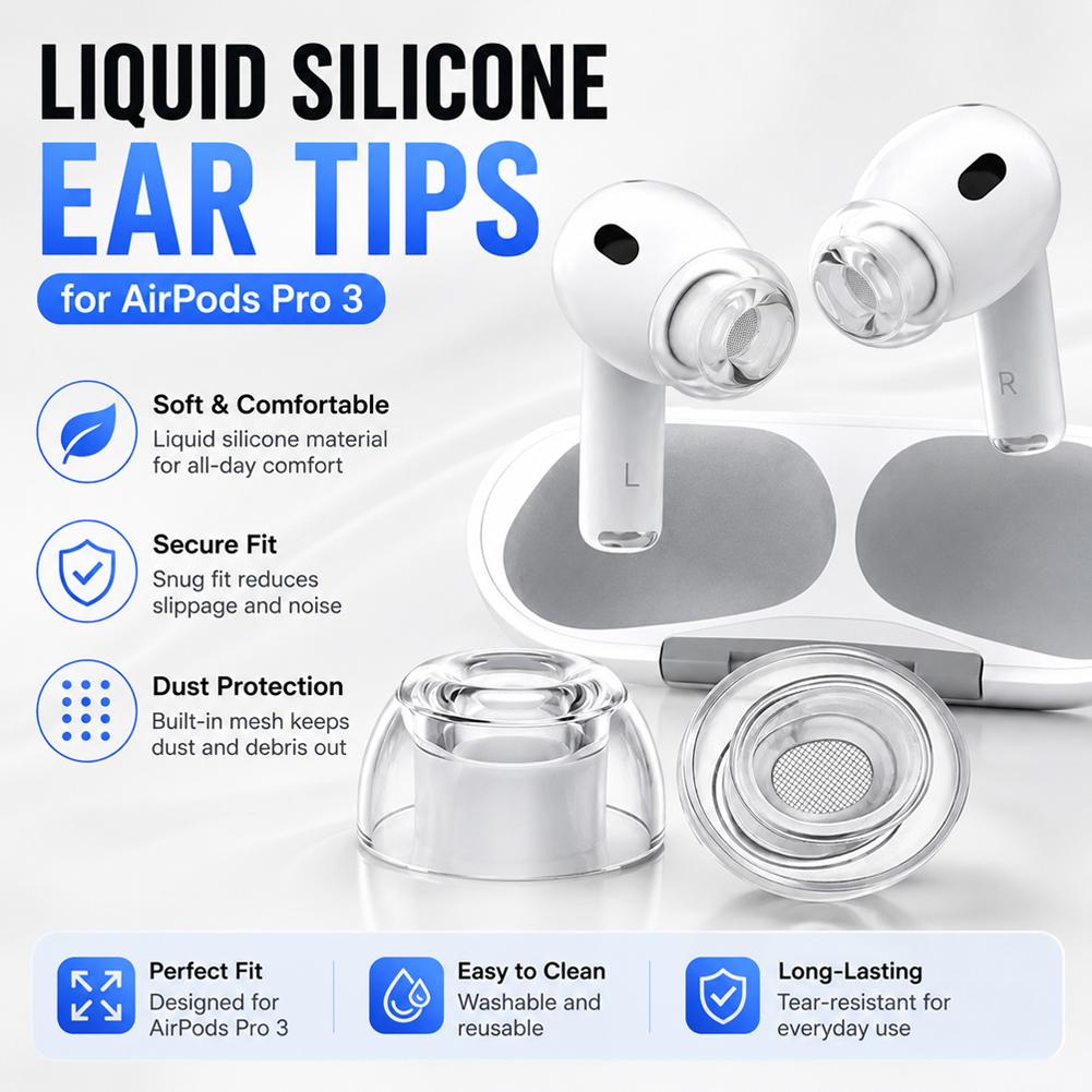 1/2/3Pairs Clear Liquid Silico - Silicone Ear Tip Replacement ulasan dan harga